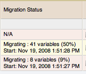 MySQL Enterprise Monitor: Historical Data
          Migration Progress